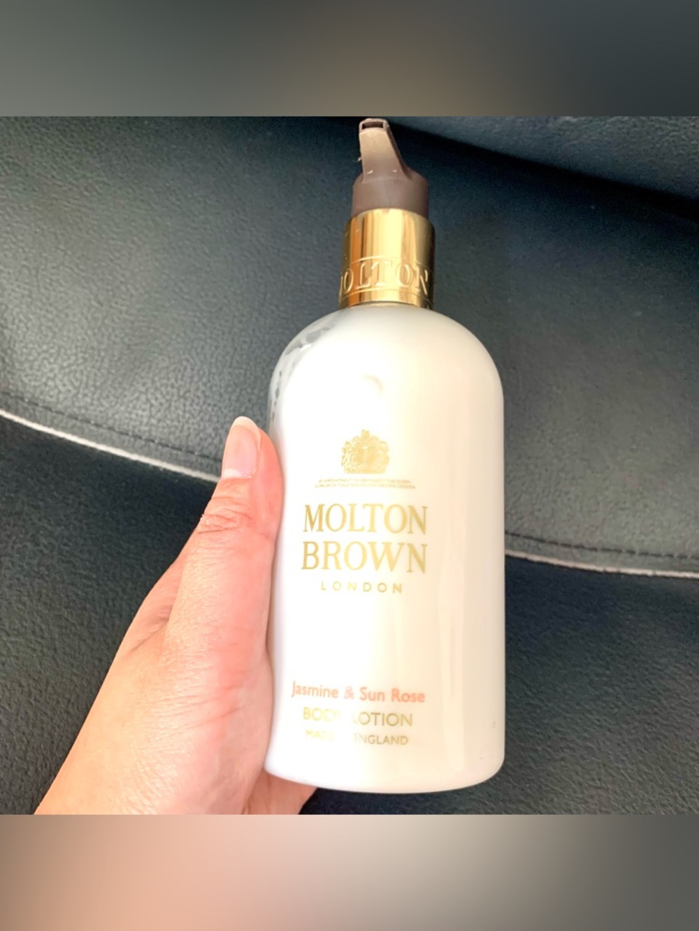 Molton Brown Cream & Gold Lotion Bottle